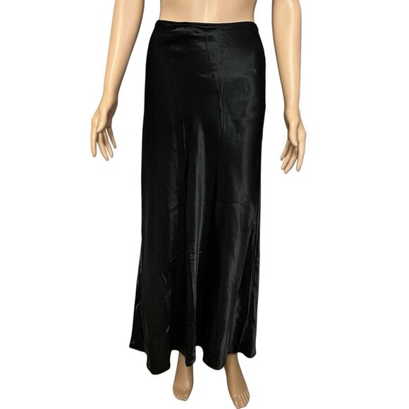 90s Morbid Threads Satin Maxi Skirt 13/14 Black Gothic Whimsigoth Grunge Party - Picture 1 of 9